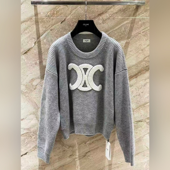Celine Gray crew neck Sweater - Picture 1 of 9